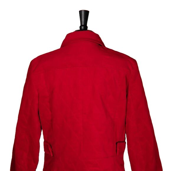 Talbots Women's Coat Red Velvet Quilted Lined Stretch Insulated Jacket Size 14 - Picture 7 of 10